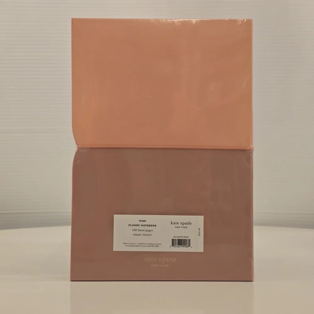 NWT kate spade Peach and Taupe Notebook with elastic closure